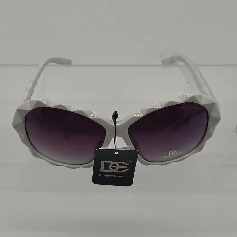 404 white geometric sunglasses with